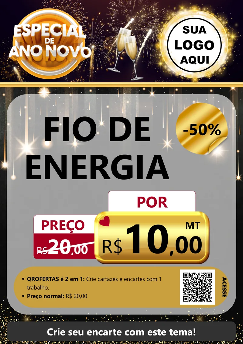 Modelo de Cartaz para Cartaz A4 Vertical com o tema Especial de Ano Novo para Materiais Elétricos