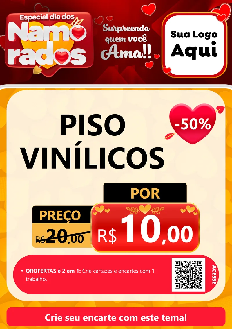 Modelo de Cartaz para Cartaz A4 Vertical com o tema Especial Dia dos Namorados para Material para Construção