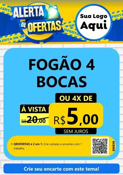 Modelo de Cartaz para Cartaz A4 Vertical com o tema Alerta de Ofertas para Móveis e Eletro