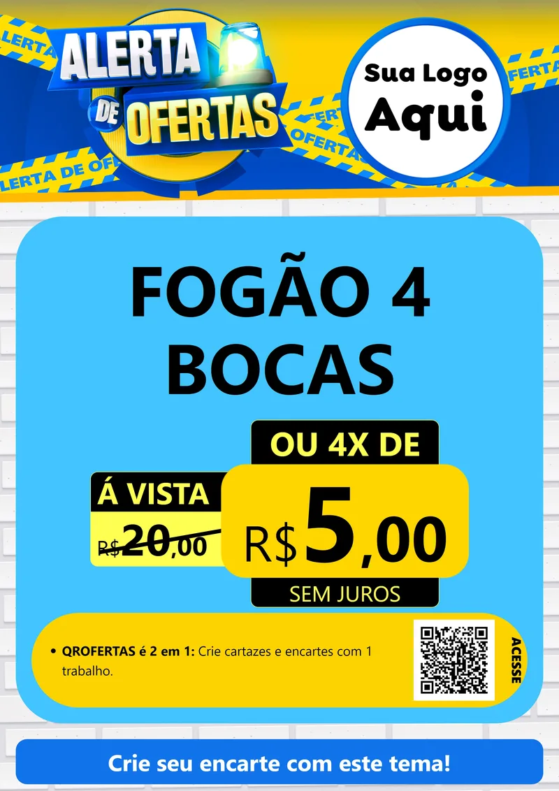 Modelo de Cartaz para Cartaz A4 Vertical com o tema Alerta de Ofertas para Móveis e Eletro
