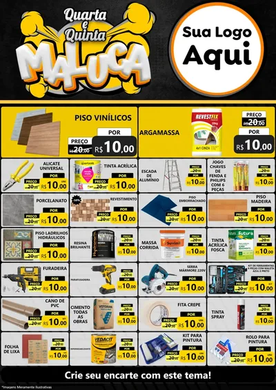 Modelo de Encarte para Encarte A4 Vertical com o tema Quarta e Quinta Maluca para Material para Construção