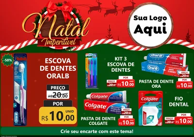 Modelo de Encarte para Encarte A4 Horizontal com o tema Natal Imperdível para Higiene Pessoal