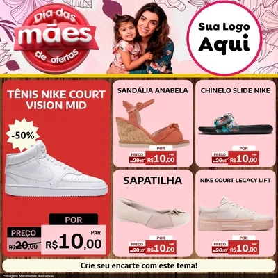 Modelo de Rede Social para Feed Facebook com o tema Dia Das Mães De Ofertas para Calçados