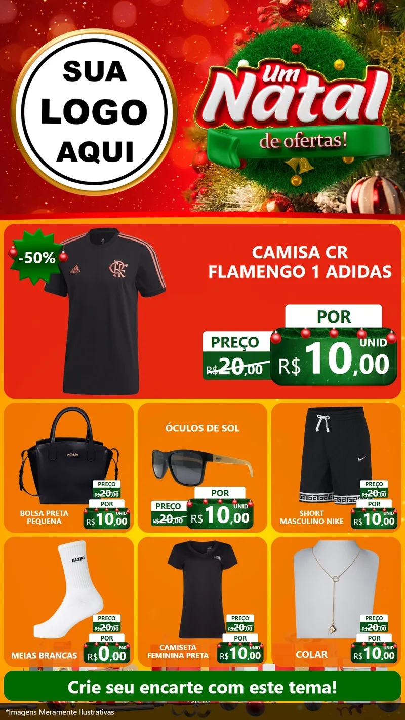 Modelo de Rede Social para Stories com o tema Um Natal de Ofertas para Roupas e acessórios