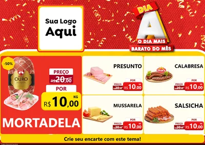 Modelo de Encarte para Encarte A4 Horizontal com o tema Dia A o Dia Mais Barato do Mês para Frios e Laticínios
