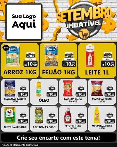 Modelo de Rede Social para Feed Instagram com o tema Setembro Imbatível para Supermercado