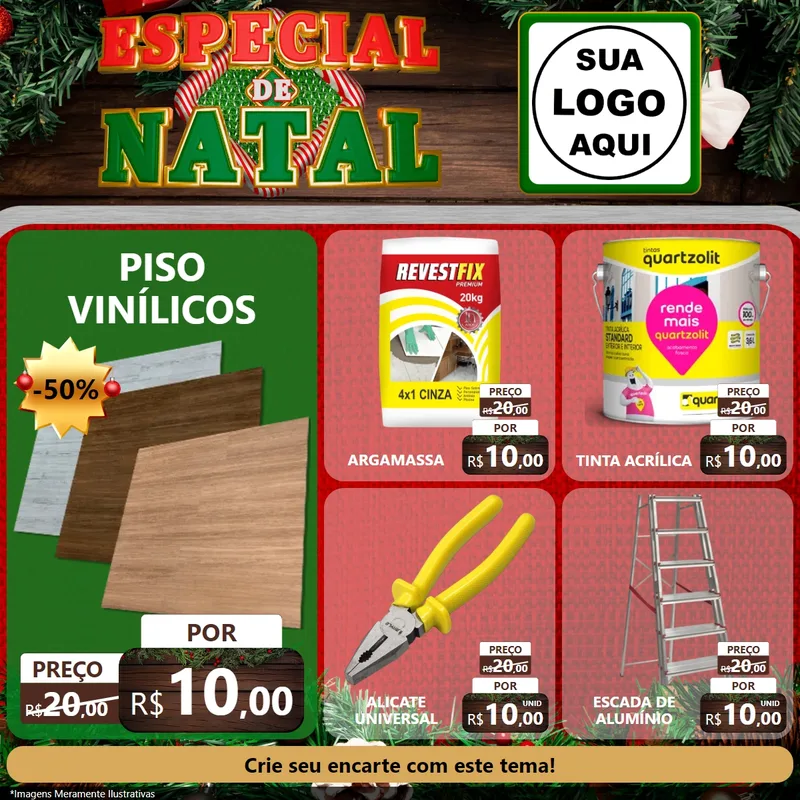 Modelo de Rede Social para Feed Facebook com o tema Especial de Natal para Material para Construção