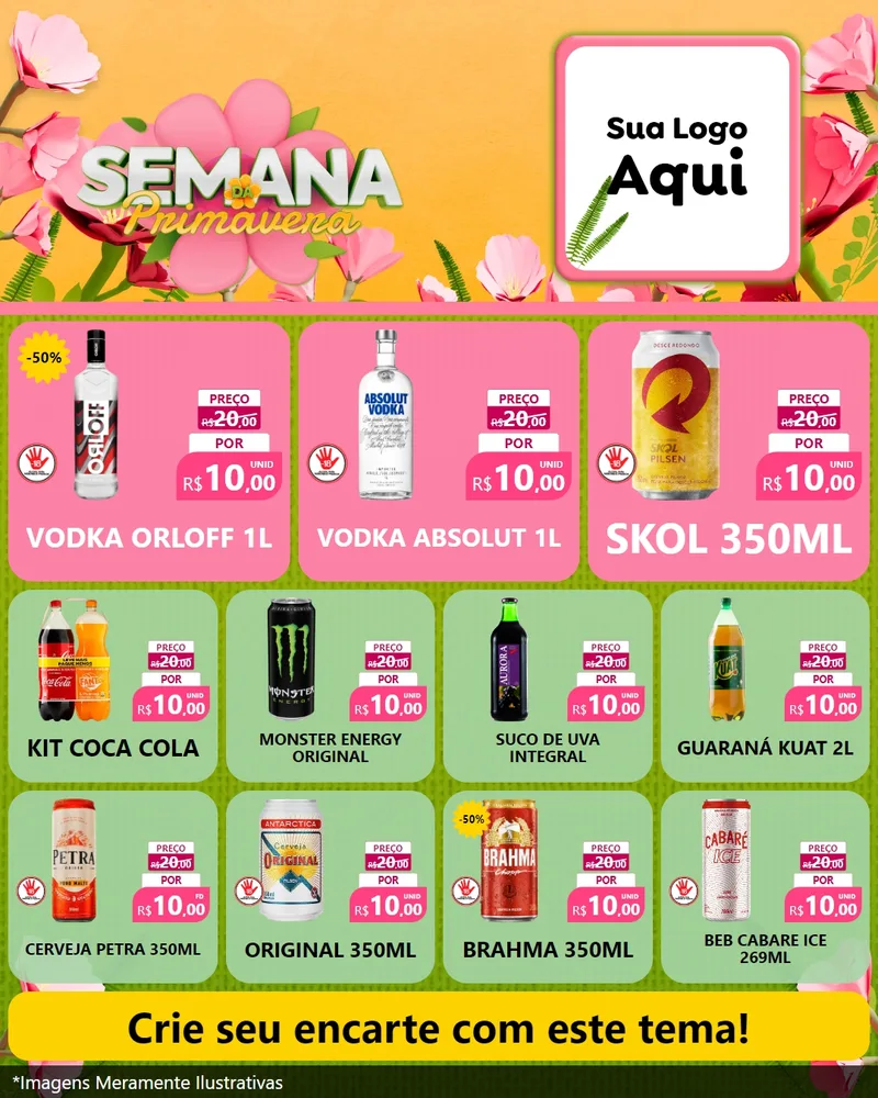 Modelo de Rede Social para Feed Instagram com o tema Semana da Primavera para Distribuidora de bebidas