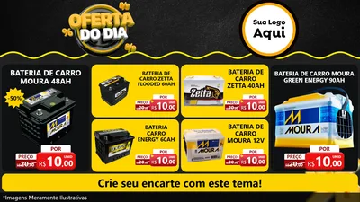 Modelo de TV para TV Horizontal com o tema Oferta Do Dia para Baterias Elétricas