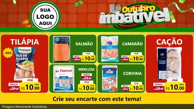 Modelo de TV para TV Horizontal com o tema Outubro Imbatível para Peixaria