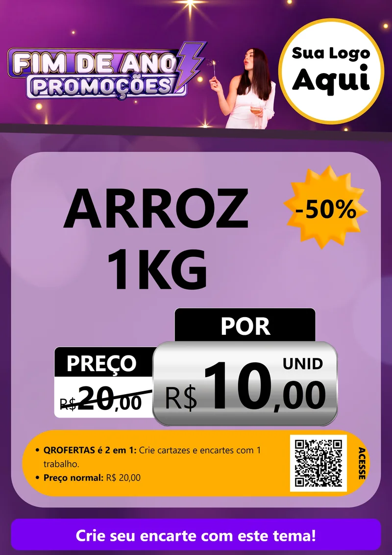 Modelo de Cartaz para Cartaz A4 Vertical com o tema Fim de Ano Promoções para Supermercado