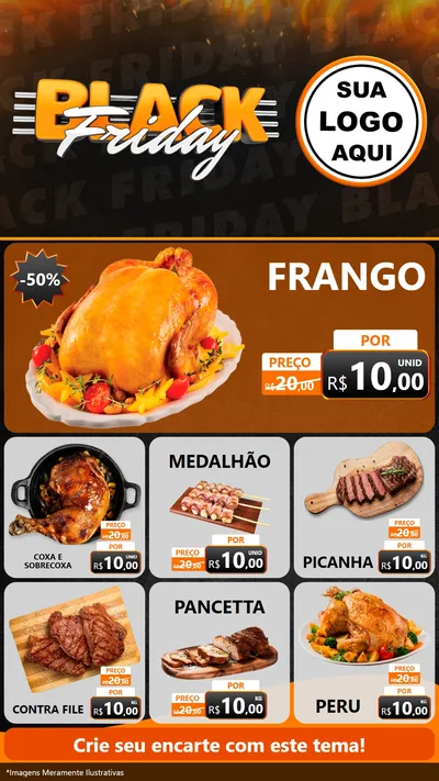 Modelo de Rede Social para Stories com o tema Black Friday para Assados