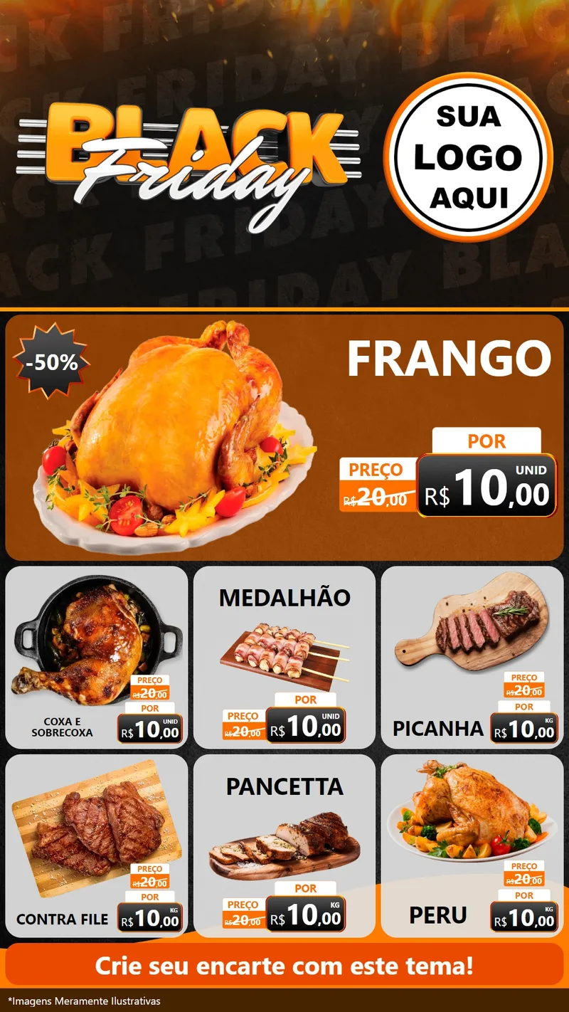Modelo de Rede Social para Stories com o tema Black Friday para Assados