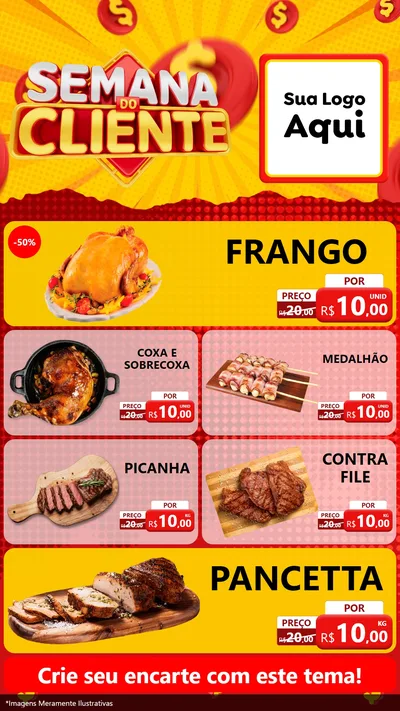 Modelo de TV para TV Vertical com o tema Semana do Cliente para Assados