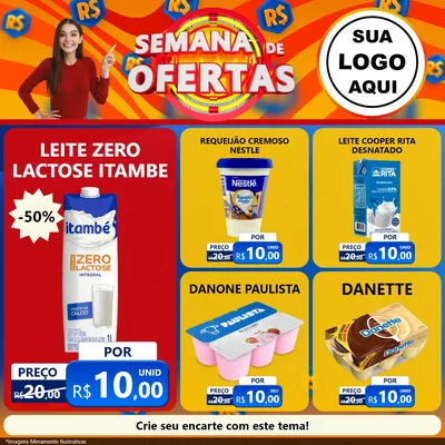 Modelo de Rede Social para Feed Facebook com o tema Semana de Ofertas para Frios e Laticínios