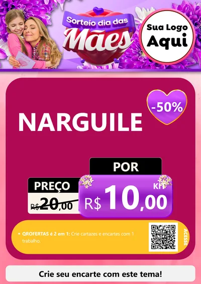 Modelo de Cartaz para Cartaz A4 Vertical com o tema Sorteio Dia das Mães para Tabacaria