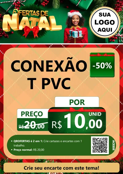 Modelo de Cartaz para Cartaz A4 Vertical com o tema Ofertas de Natal para Tubos e conexões