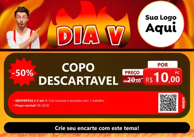Modelo de Cartaz para Cartaz A4 Horizontal com o tema Dia V para Embalagens
