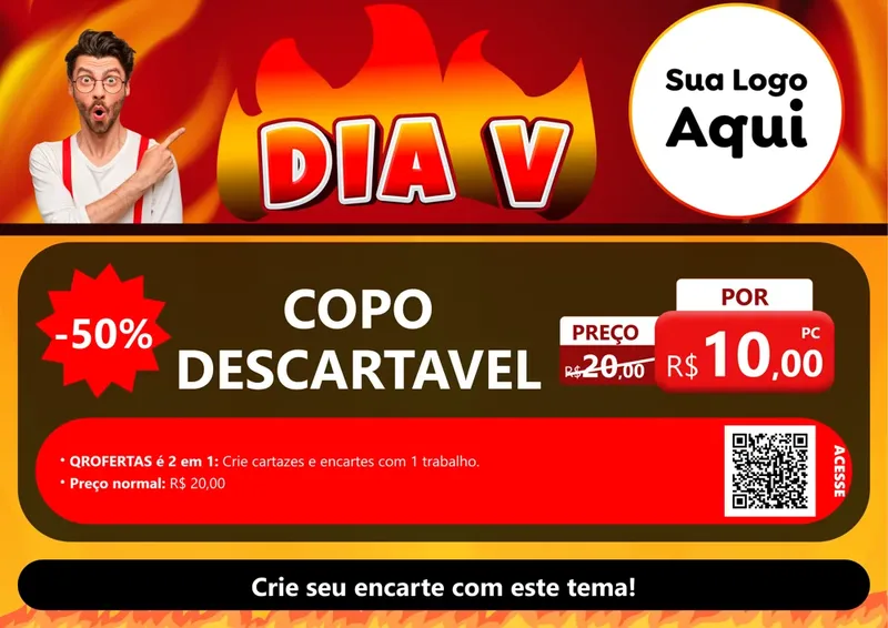 Modelo de Cartaz para Cartaz A4 Horizontal com o tema Dia V para Embalagens