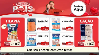 Modelo de TV para TV Horizontal com o tema Mês dos Pais para Peixaria