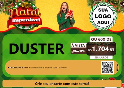 Modelo de Cartaz para Cartaz A4 Horizontal com o tema Natal Imperdível para Concessionaria de Carros