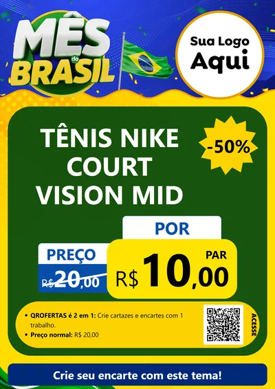 Modelo de Cartaz para Cartaz A4 Vertical com o tema Mês do Brasil para Calçados
