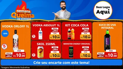 Modelo de TV para TV Horizontal com o tema Semana Queima de Estoque para Distribuidora de bebidas