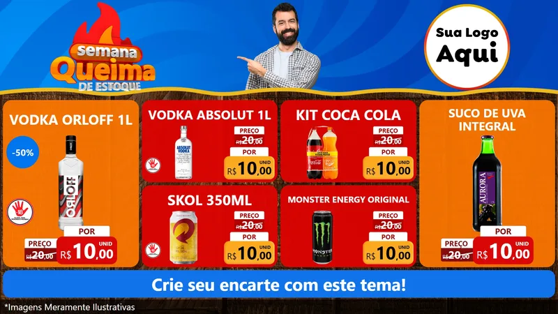 Modelo de TV para TV Horizontal com o tema Semana Queima de Estoque para Distribuidora de bebidas