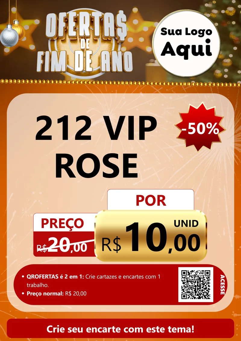 Modelo de Cartaz para Cartaz A4 Vertical com o tema Ofertas de Fim de Ano para Perfumes