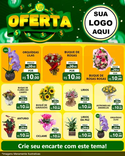 Modelo de Rede Social para Feed Instagram com o tema Oferta para Floricultura e jardim