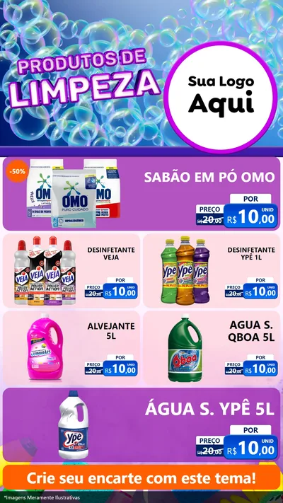Modelo de TV para TV Vertical com o tema Produtos de Limpeza para Produtos de Limpeza