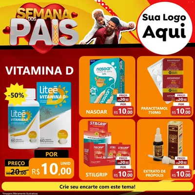Modelo de Rede Social para Feed Facebook com o tema Semana Dos Pais para Farmácia