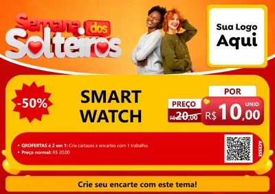 Modelo de Cartaz para Cartaz A4 Horizontal com o tema Semana dos Solteiros para Informática
