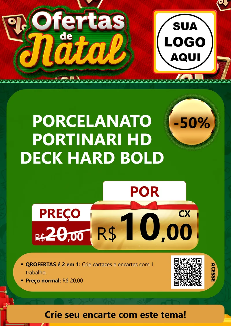 Modelo de Cartaz para Cartaz A4 Vertical com o tema Ofertas de Natal para Pisos e revestimentos
