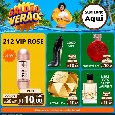 Modelo de Rede Social para Feed Facebook com o tema Saldão de Verão para Perfumes