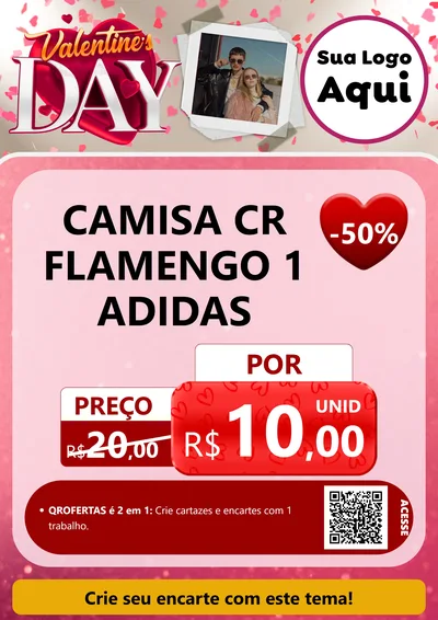 Modelo de Cartaz para Cartaz A4 Vertical com o tema Valentine's Day para Roupas e acessórios