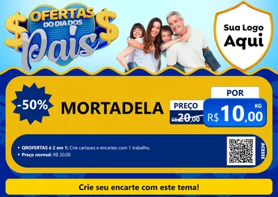 Modelo de Cartaz para Cartaz A4 Horizontal com o tema Ofertas do Dia dos Pais para Frios e Laticínios