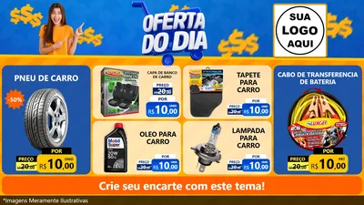 Modelo de TV para TV Horizontal com o tema Oferta do Dia para Auto peças