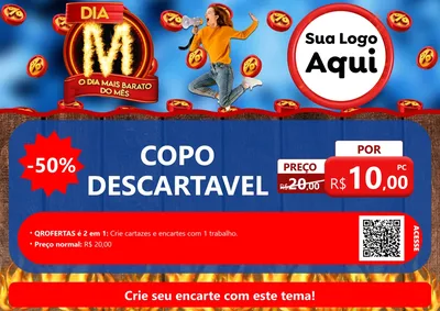 Modelo de Cartaz para Cartaz A4 Horizontal com o tema Dia M - O Dia Mais Barato Do Mês para Embalagens