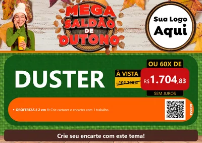 Modelo de Cartaz para Cartaz A4 Horizontal com o tema Mega Saldão de Outono para Concessionaria de Carros