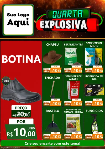 Modelo de Encarte para Encarte A4 Vertical com o tema Quarta Explosiva para Agropecuária