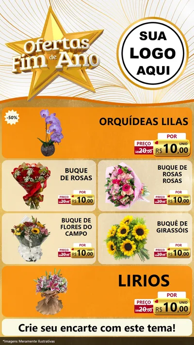 Modelo de TV para TV Vertical com o tema Ofertas Fim de Ano para Floricultura e jardim