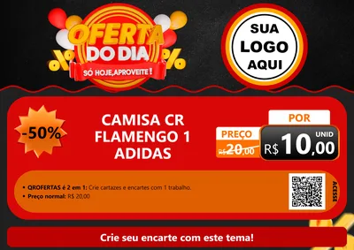 Modelo de Cartaz para Cartaz A4 Horizontal com o tema Oferta do Dia - Só hoje, Aproveite! para Roupas e acessórios