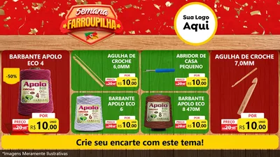 Modelo de TV para TV Horizontal com o tema Semana Farroupilha para Armarinho e Aviamentos