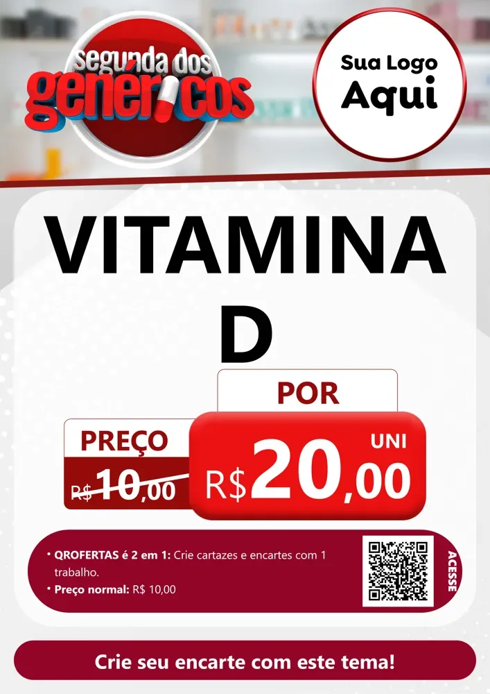 Modelo de Cartaz para Cartaz A4 Vertical com o tema Segunda dos Genéricos para Farmácia