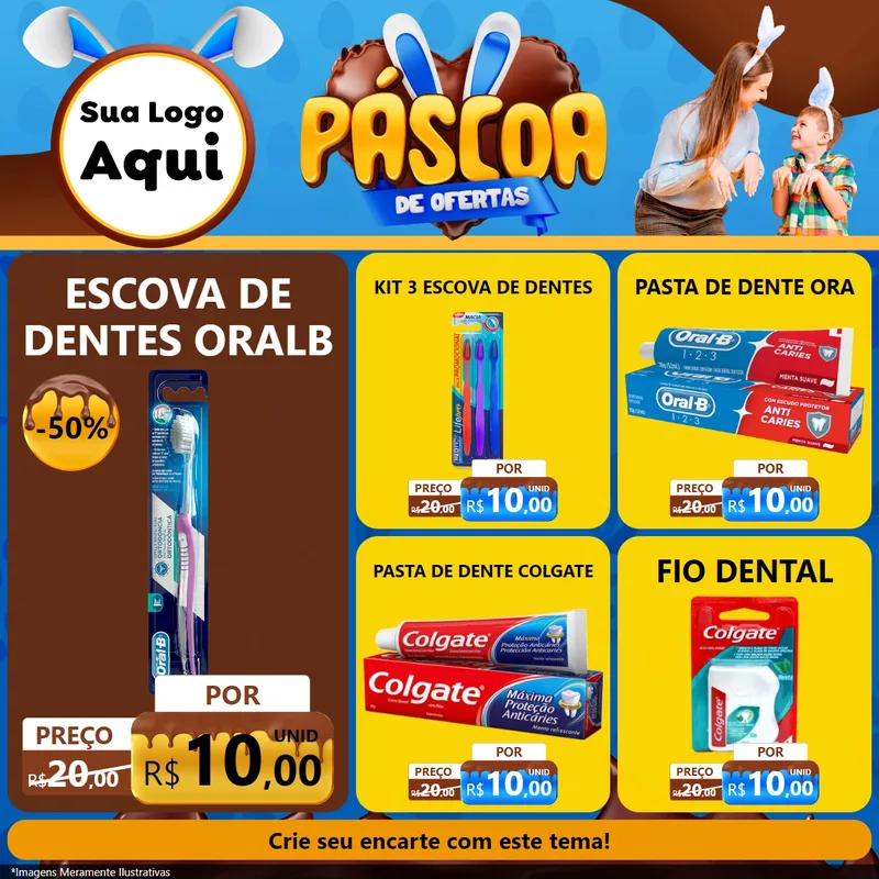 Modelo de Rede Social para Feed Facebook com o tema Páscoa de Ofertas para Higiene Pessoal