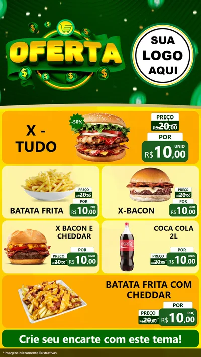 Modelo de TV para TV Vertical com o tema Oferta para Hamburgueria