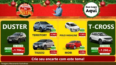 Modelo de TV para TV Horizontal com o tema Promoção de Natal para Concessionaria de Carros