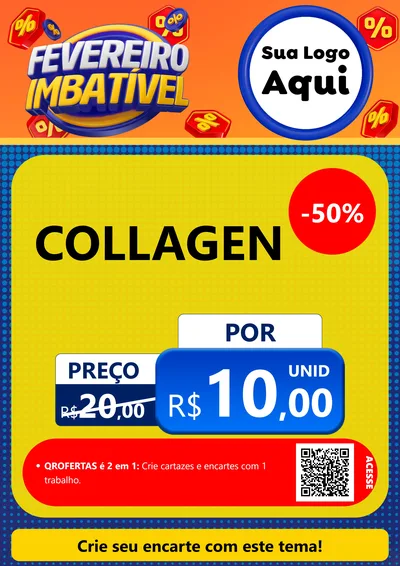 Modelo de Cartaz para Cartaz A4 Vertical com o tema Fevereiro Imbatível para Suplementos alimentares