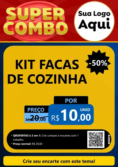 Modelo de Cartaz para Cartaz A4 Vertical com o tema Super Combo para Utilidades Domésticas